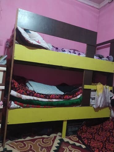 Шкафы: Двухъярусная кровать - Конструкция: каркас из ЛДСП/ДСП, сочетание — 1