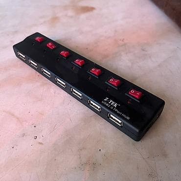 ide sata: USB-хаб Z-TEK, 7 портов USB 2.0 - 7 полноразмерных USB‑портов Type‑A — 1