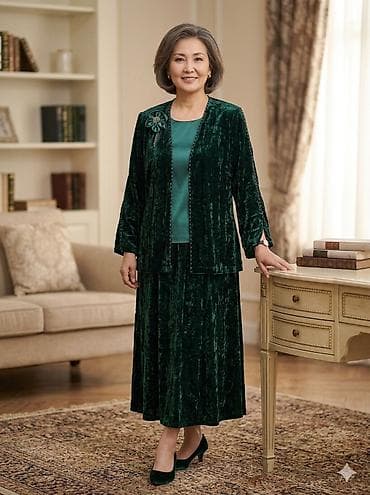 Костюм с юбкой, Модель юбки: Прямая, Макси, Топ, XL