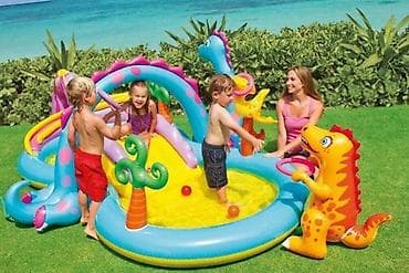 Бассейны: Игровой центр 333х229х112 см "Dinoland" с горкой, от 3 лет (Intex — 1