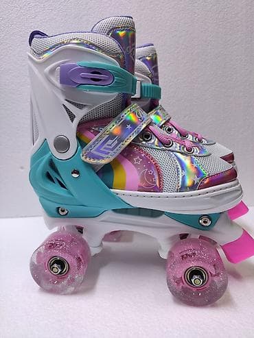 Велосипеды: Новые детские роликовые коньки-квады с регулировкой размера и — 2