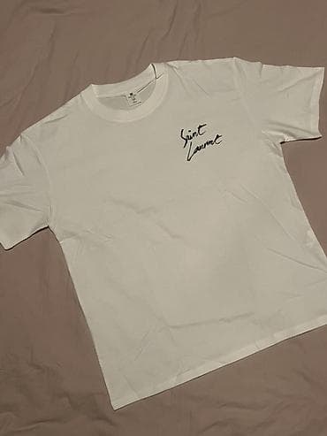 Белая футболка с принтом Saint Laurent - Цвет: белый - Дизайн — 2