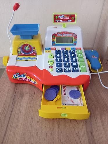 Игрушечная касса для детей, всё рабочее - Яркая детская касса Cash