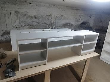 coffee table: Тумба и подставка для телевизора, Новый, Напольная, ЛДСП, В рассрочку, цвет - Серый — 4