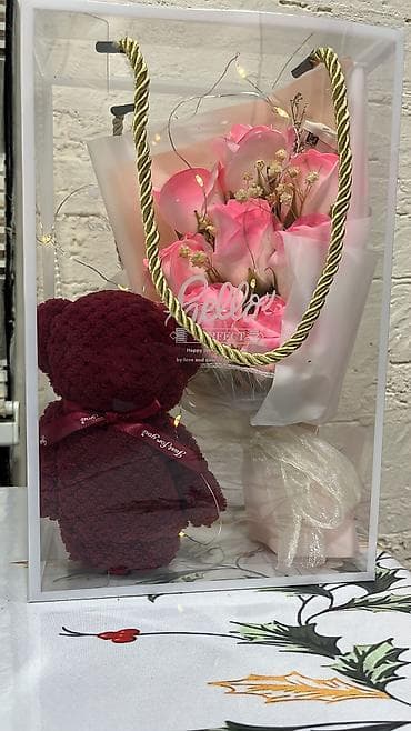 Букет из роз Букет из мыльных роз 9 розочек из мыла Приятный запах