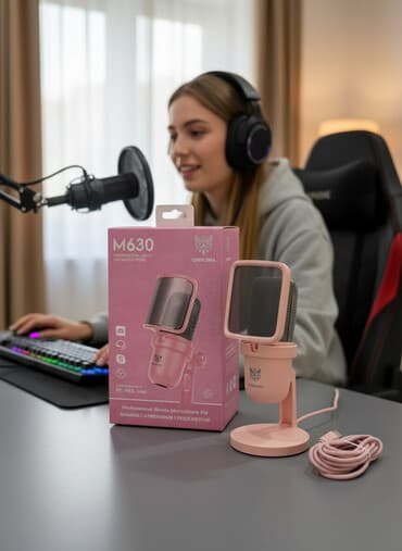 настольный микрофон: USB-микрофон ONIKUMA M630 (розовый) - Профессиональный аудио-микрофон — 2