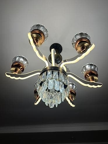 Люстры: Потолочная люстра с LED‑подсветкой и хрустальным каскадом - — 6
