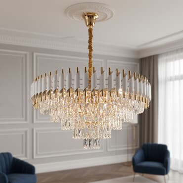 Кристальная потолочная люстра в классическом стиле - Подвесная