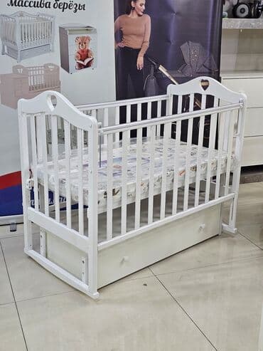 Манеж-кровать, Новый, С комодом, Дерево