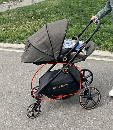 детски кийим: Прогулочная коляска INING BABY Снизу цвет богажника стал немного — 3