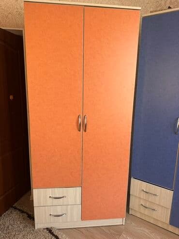 подростковая мебель на заказ: Детский/подростковый гарнитур мебели в ярких цветах (оранжевый, синий — 3