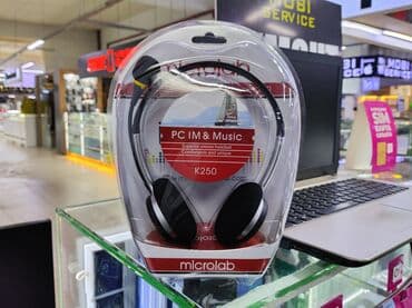 наушники с микрофоном: Полноразмерные, Microlab, Новый, Проводные, Классические — 1