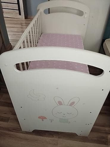 купить раскладушку: Детская кроватка с бортиками - Материал: прочный МДФ/ДСП с гладким — 1