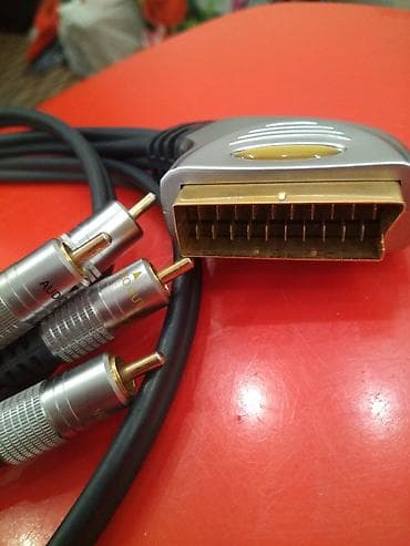 ТВ и видео: SCART → 3RCA (композитное видео + стерео-аудио) кабель - Разъёмы — 3