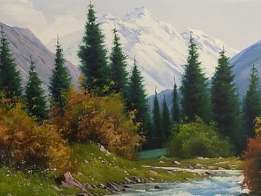 Картина маслом «Горная речка» - Оригинальная авторская живопись на