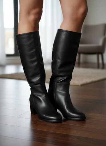 Сапоги новые экокожа, 39 размер. Демисезонная,каблук 5-6 см. 1000 сом