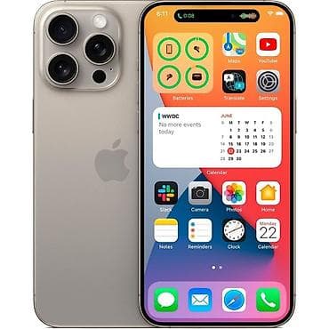 IPhone 15 Pro Max, Новый, 256 ГБ, Natural Titanium, Коробка, 90 %