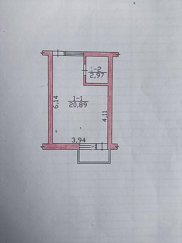 малосемейки в рассрочку бишкек: 1 комната, 24 м², Малосемейка, 2 этаж — 9