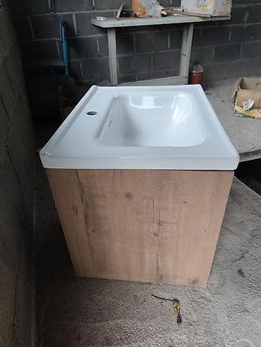 ящик мед: Тумба для ванны, Новый, С раковиной, Дерево — 5