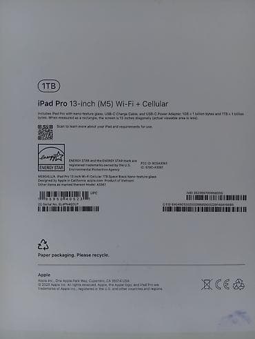 apple ipad air 5: Планшет, Apple, память 1 ТБ, 12" - 13", Wi-Fi, Новый, Классический цвет - Черный — 2