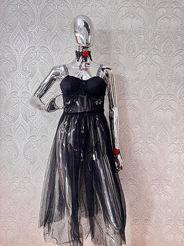 Воздушное полупрозрачное платье-комбинация с корсетным лифом - — 3