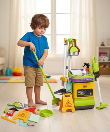 Игровой набор для уборки Little Helper — тележка Clean Trolley. В