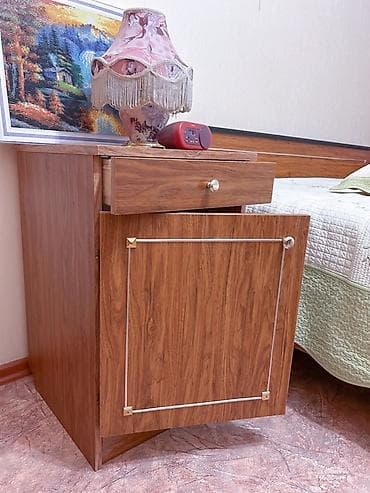 Спальные гарнитуры: Спальный гарнитур, Б/у, Двуспальная кровать, Шкаф, Комод, Самовывоз, цвет - Коричневый — 8