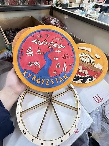 string art: Настенные деревянные панно «Kyrgyzstan / Kyrgyz Republic» - — 3