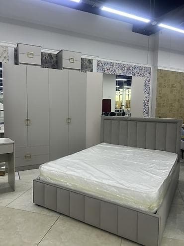 Дом и сад: Современный комплект мебели для спальни в спокойных серо-бежевых — 1