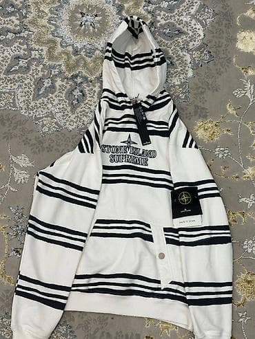 куртка stone island: Мужская толстовка, XL, Supreme, Новый, цвет - Белый, Платная доставка — 1