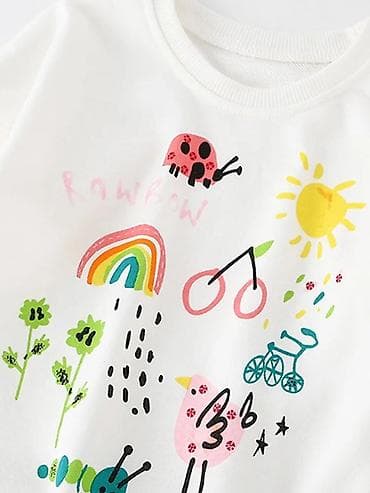 детские национальные платье: Рубашка, цвет - Белый — 3