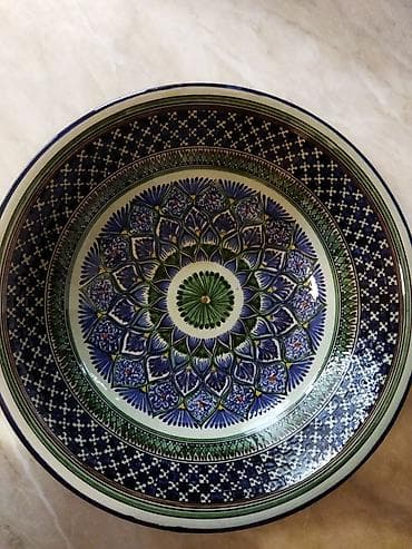 lunch box: Риштанская голубая керамика авторская ручная работа! Чаша для фруктов — 7