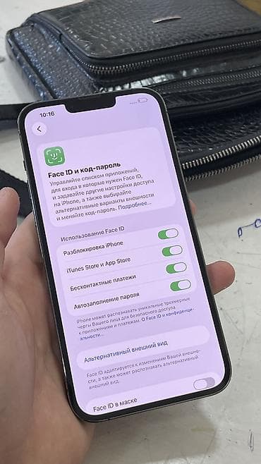 телфо: IPhone 13 Pro Max, Б/у, 128 ГБ, Черный, Защитное стекло, Чехол, 77 % — 7