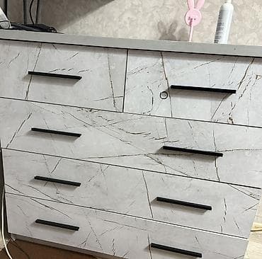 Комод для одежды, Б/у, Без зеркала, Другой материал, цвет - Серый, Самовывоз