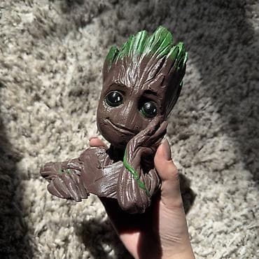 деревянные горшки: Горшок Грут, напечатанный на 3D-принтере. В дне есть дренажное — 1