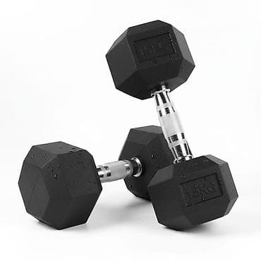 мышцы: Гантели шестигранные 15 кг (пара) - Вес: по 15 кг каждая (маркировка — 1