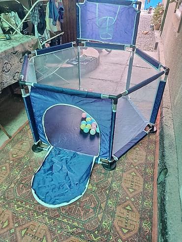 Детский игровой манеж с мячиками - Формат: шестиугольный игровой