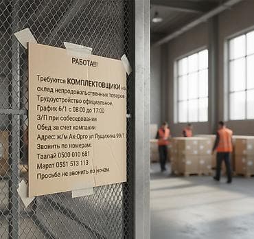 работа на склад: Помощник завскладом. Ак-Орго ж/м — 1