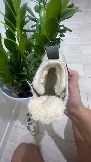 сменная обувь: Детские утеплённые кроссовки/ботинки, размер 21. - Цвет: молочный с — 2