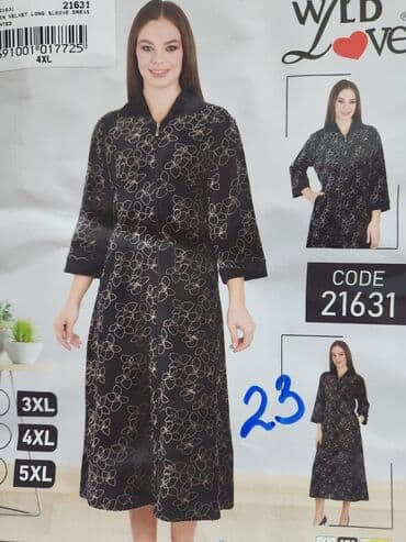 домашние халаты больших размеров: Халат, Велюр, Турция, XS, M, L — 11