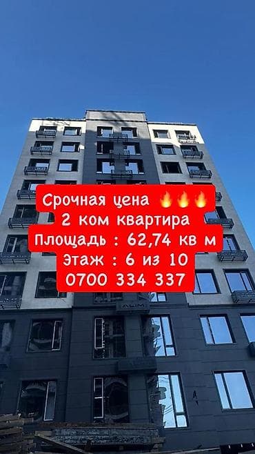 2 комнаты, 63 м², Элитка, 6 этаж, Готовая ПСО (под самоотделку)
