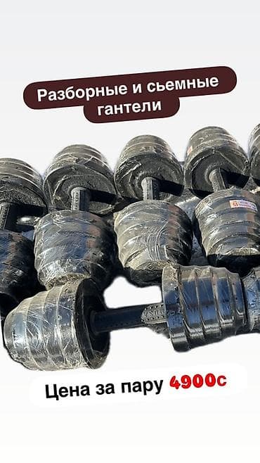 воздушный балон: Разборные гантели черного цвета, предназначенные для силовых — 1