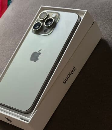 IPhone 15 Pro Max, Б/у, 256 ГБ, Natural Titanium, Чехол, Кабель, Коробка, 87 %