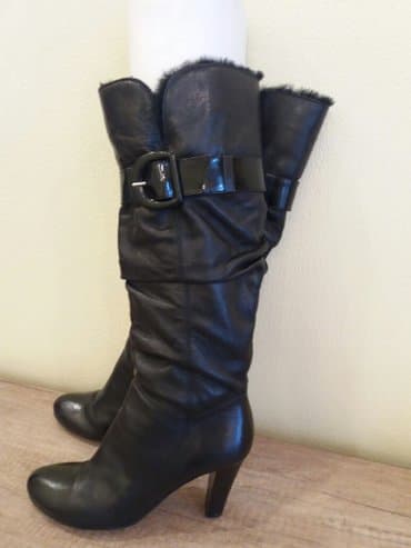 сапоги лакированные на высоких каблуках: Очень миленькие сапожки деми италия натур. кожа натур. мех отделка — 4