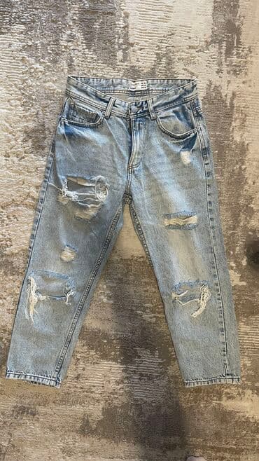 джинсы голубые: Джинсы и брюки, цвет - Голубой, Б/у — 1