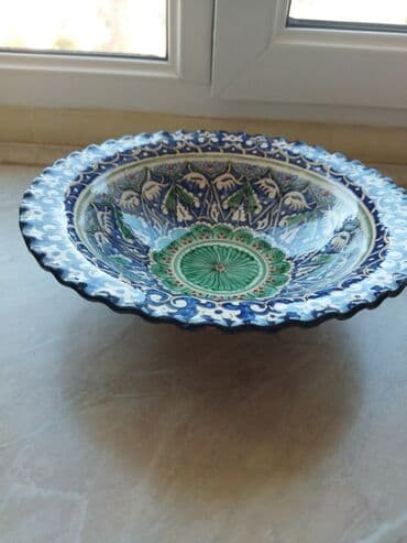 фруктовница ссср: Риштанская голубая керамика авторская ручная работа! Чаша для фруктов — 3