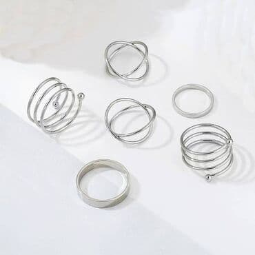 свадебные платья для покрытых: Фаланговые кольца, набор - 6 шт, креативные спиральные кольца для — 3