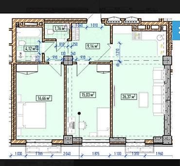 3 комнаты, 73 м², Асанбай мкр Элитка, 5 этаж, ПСО (под самоотделку)