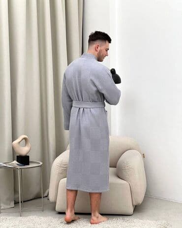 домашние халаты больших размеров: Халат, Вафельное полотно, XS, S, M — 13