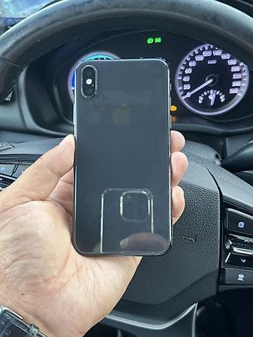 IPhone X, Б/у, 64 ГБ, Черный, Защитное стекло, Чехол, 100 %